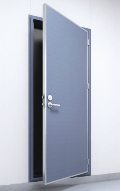 Acoustic and air-blocking fire doors